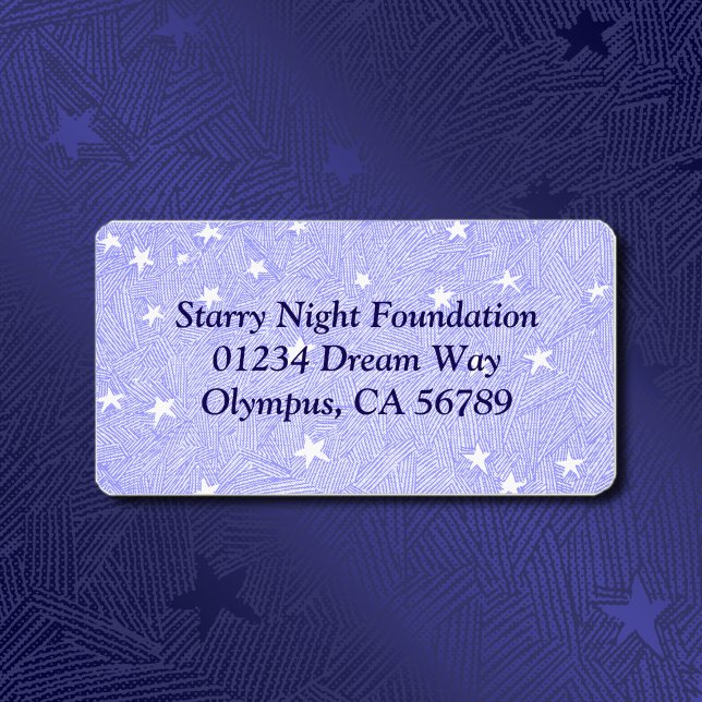 Etiqueta Rótulo de Endereço Personalizado com Estrelas em G (Rustic editable stars etching address labels)