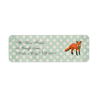 Etiqueta Rótulo de Endereço Polkadot Amber Fox