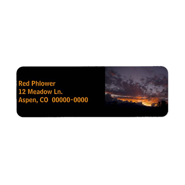 Etiqueta Rótulo de Endereço Preto de Sierra Sunset 1 (Frente)