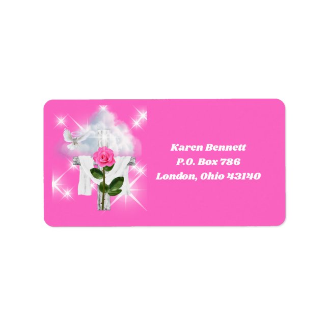 Etiqueta Rótulo de Endereço Ressurreição Rosa (Frente)