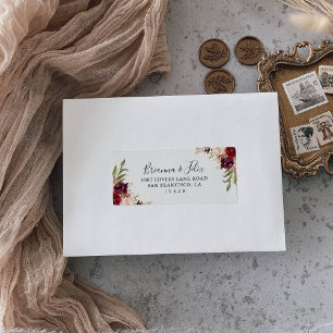 Etiqueta Rótulo de Endereço RSVP de Casamento Floral Rust