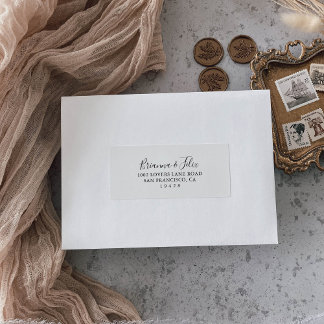 Etiqueta Rótulo de Endereço RSVP de Casamento Minimalista S