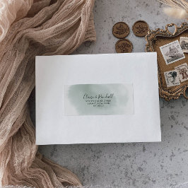 Etiqueta Rótulo de Endereço RSVP Verde e Branco da Caligraf