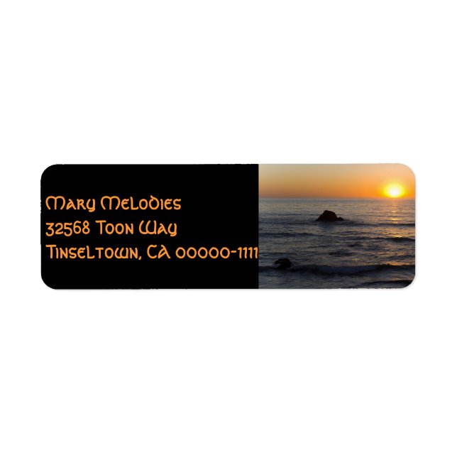 Etiqueta Rótulo de Endereço San Simeon Sunset Black 2 (Frente)