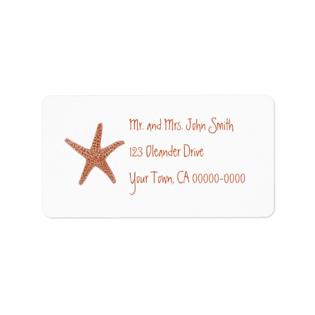 Etiqueta Rótulo de Endereço Starfish (Frente)