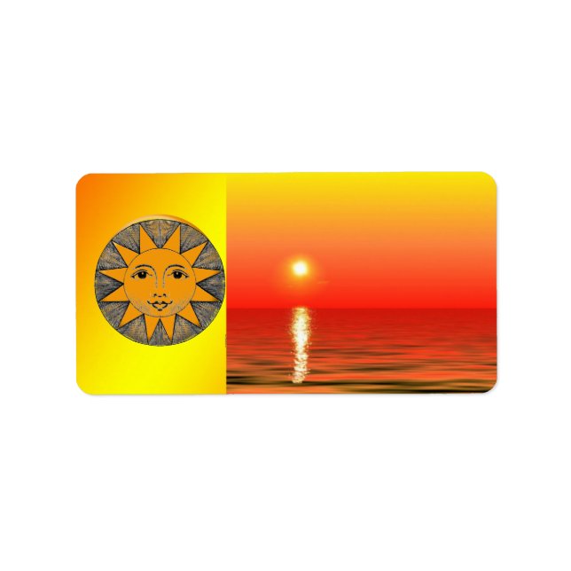 Etiqueta Rótulo de Endereço Sun Sorridente (Frente)