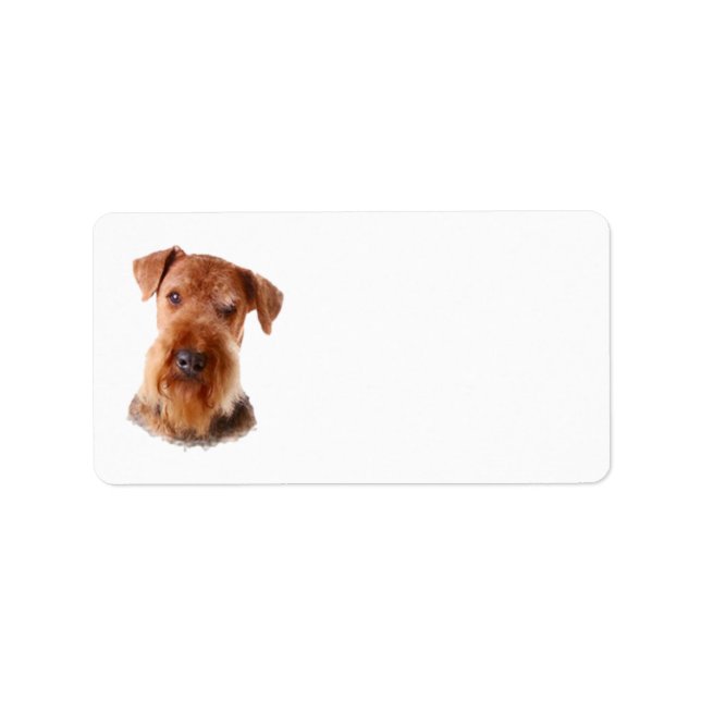 Etiqueta Rótulo de Endereço Terrier Airedale (Frente)