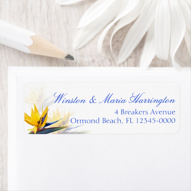 Etiqueta Rótulo de Endereço Tropical Skinny do Pássaro de P (Insitu)