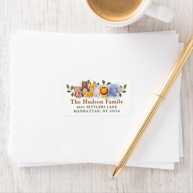 Etiqueta Rótulo de Endereço Verde do Partido Zoológico dos  (Insitu)