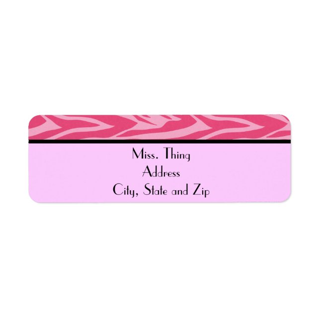 Etiqueta Rótulo de Endereço Zebra (Rosa) (Frente)