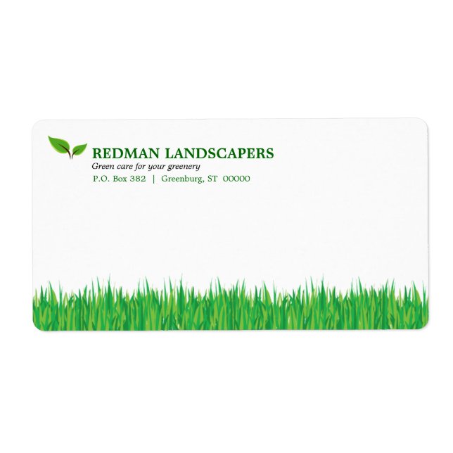 Etiqueta Rótulo de Entrega de Paisagem Grassada (Frente)