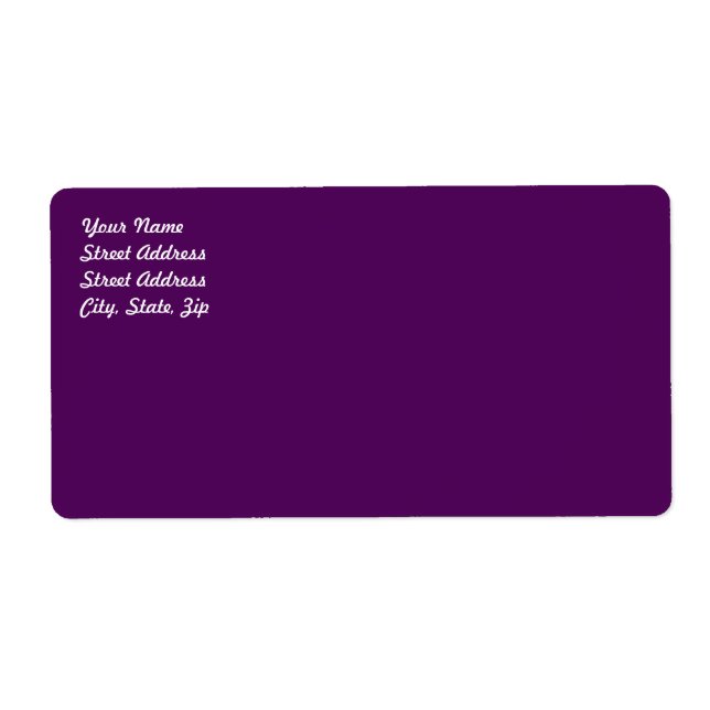Etiqueta Rótulo de Entrega Roxo de Plum (Frente)