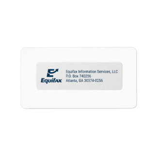 Etiqueta Rótulo de Envio ao Consumidor Equifax (Preocupaçõe