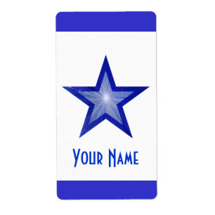 Etiqueta Rótulo de faixa de 'Nome' da Estrela Azul Escuro b