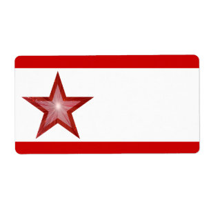 Etiqueta Rótulo de faixa de Red Star grande branco