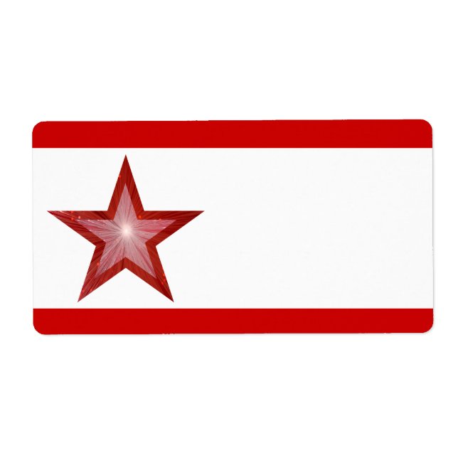 Etiqueta Rótulo de faixa de Red Star grande branco (Frente)