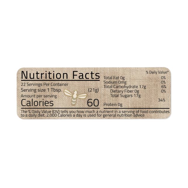 Etiqueta Rótulo de Fatos Nutricionais de Mel: Abelhas Musli (Frente)