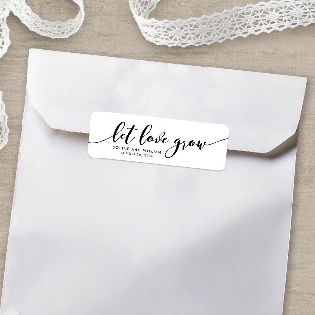 Etiqueta Rótulo de Favor de Casamento Relax Script Let Love (Criador carregado)