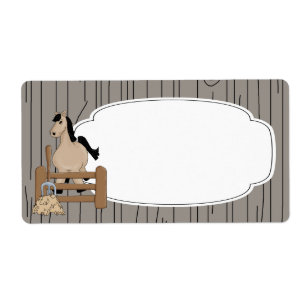 Etiqueta Rótulo de Fazenda de Cavalo