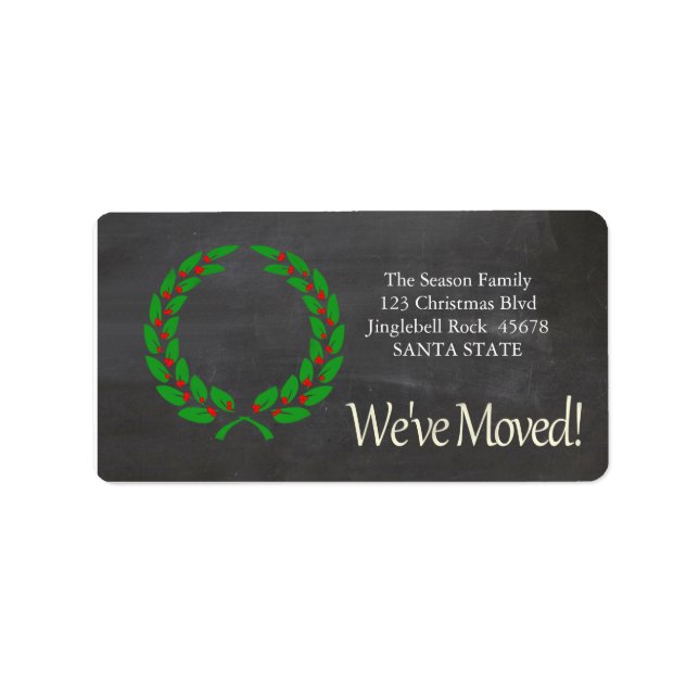 Etiqueta Rótulo de Feriado de Feriado de Natal Movido (Frente)