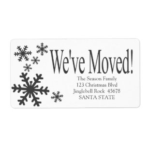 Etiqueta Rótulo de feriado do floco de neve Movido