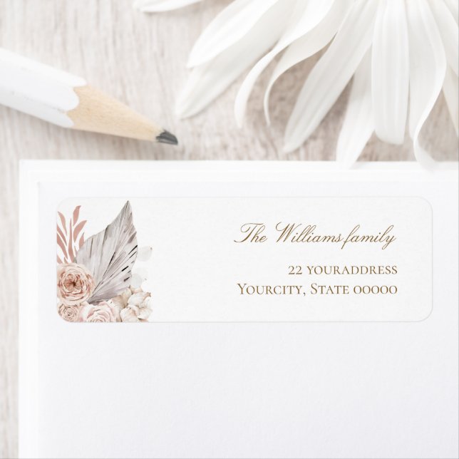 Etiqueta rótulo de flores boho aquarela (Insitu)