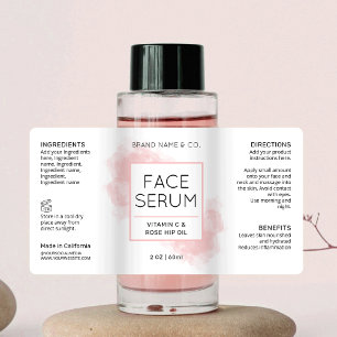 Etiqueta Rótulo de Frasco Cosmético de Cor Rosa-de-Espelho