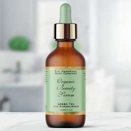 Etiqueta Rótulo de Frasco de Cosméticos Verde Oliva e Doura