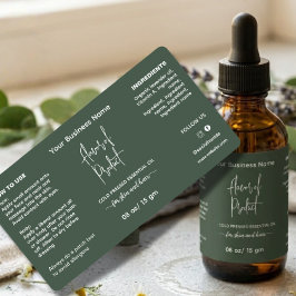 Etiqueta Rótulo de Frasco de Óleo Essencial Herbal Caseiro