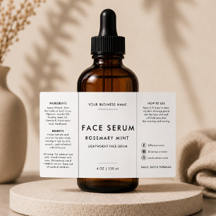 Etiqueta Rótulo de Frasco de Sérum Facial para Salão Spa