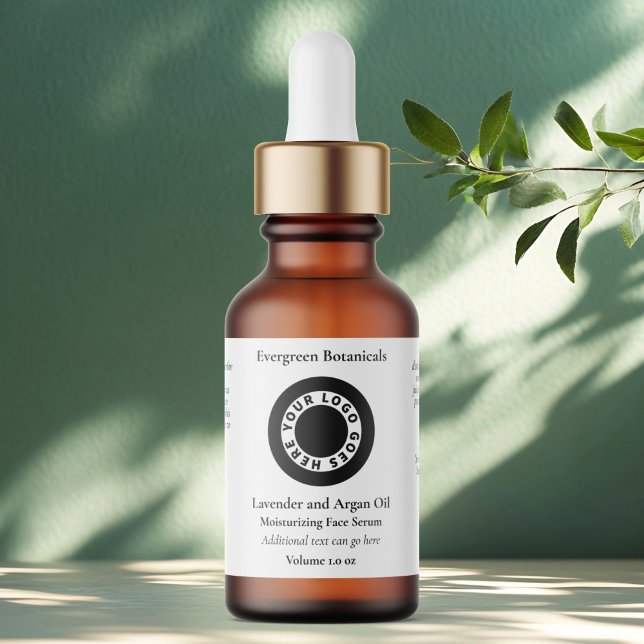 Etiqueta Rótulo de garrafa conta-gotas de cosméticos branco (Criador carregado)