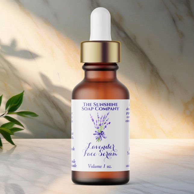 Etiqueta rótulo de garrafa conta-gotas de Lavanda Branca 2. (Criador carregado)