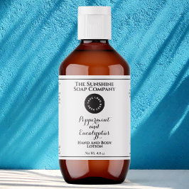 Etiqueta rótulo de garrafa de cosméticos com logotipo em te