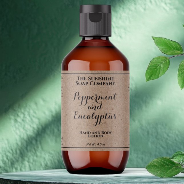 Etiqueta rótulo de garrafa de cosméticos com texto curvo em (Criador carregado)