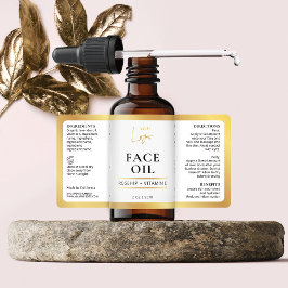 Etiqueta Rótulo de Garrafa Dourada Cosmética de Falso Elega