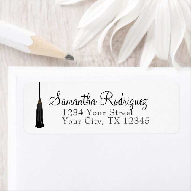 Etiqueta Rótulo de Graduação de Tassel Preto (Insitu)
