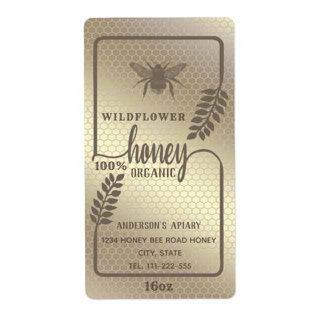 Etiqueta Rótulo de jarro de mel para caligrafia (Frente)