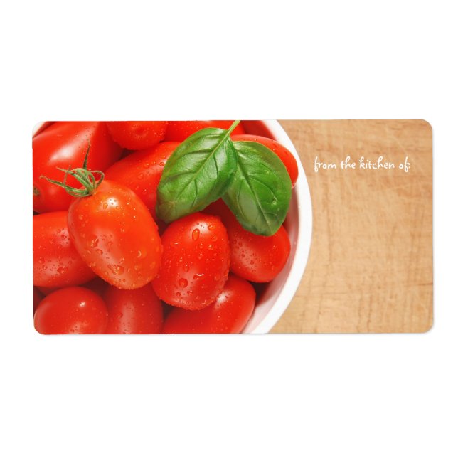 Etiqueta Rótulo de Kitchen de Tomates Frescos (Frente)