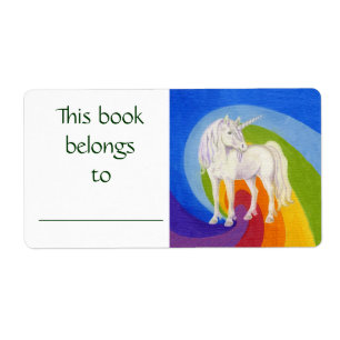 Etiqueta Rótulo de livro Unicorn