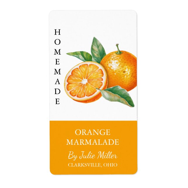 Etiqueta Rótulo de Marmalada Laranja Moderna (Frente)