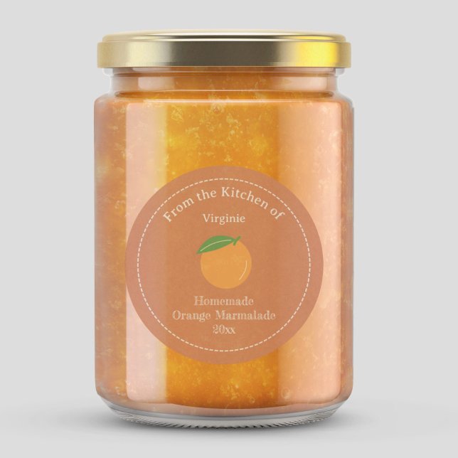 Etiqueta Rótulo de Marmalada Laranja Russo (Kraft & Rustic Orange Marmalade Label Sticker)