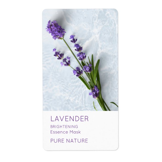 Etiqueta Rótulo de Máscara Facial de Lavanda (Frente)