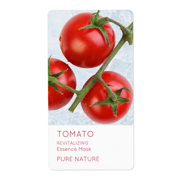 Etiqueta Rótulo de Máscara Facial de Tomate (Frente)