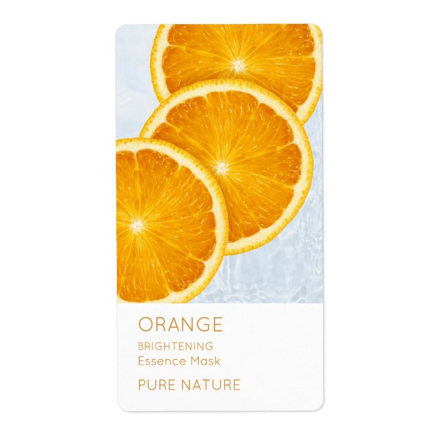 Etiqueta Rótulo de Máscara Facial Laranja (Frente)