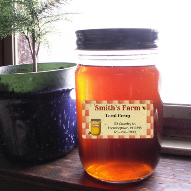 Etiqueta Rótulo de Mel Local Personalizado (Criador carregado)