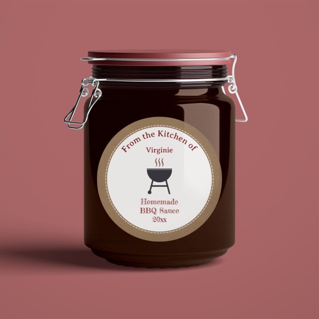 Etiqueta Rótulo de Molho de Churrasco Russo (Rustic Barbecue Sauce BBQ Label Sticker)