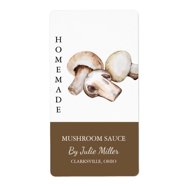Etiqueta Rótulo de Molho de Cogumelo Moderno (Frente)