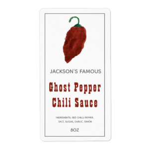 Etiqueta Rótulo de Molho Quente Ghost Pepper Chili
