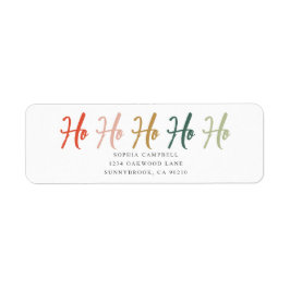 Etiqueta Rótulo de Natal com Caligrafia de Pincel Ho Ho Ho