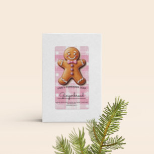 Etiqueta Rótulo de Natal de Biscoito de Gengibre para Negóc